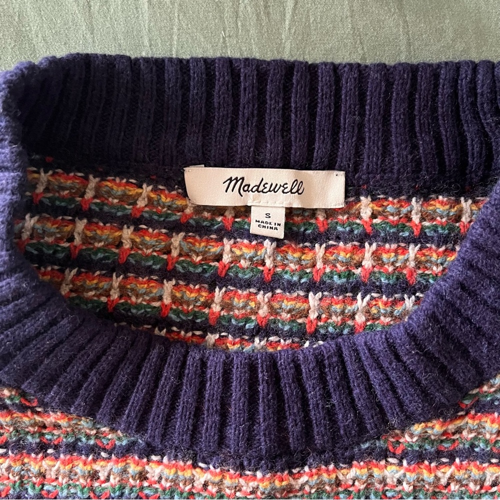 madewell colorful knit cropped sweater